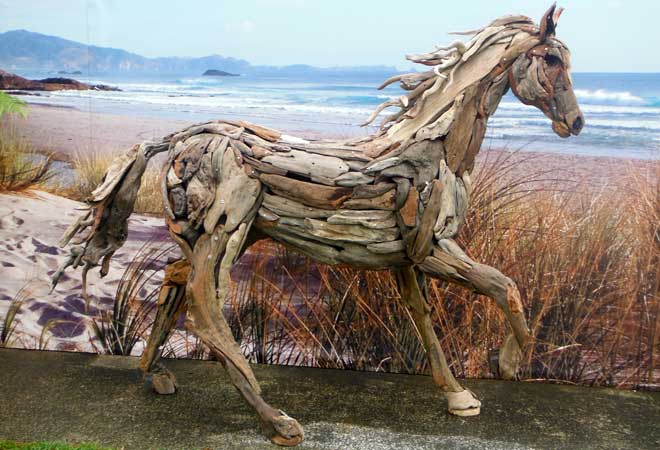 Horse driftwood art sculpture